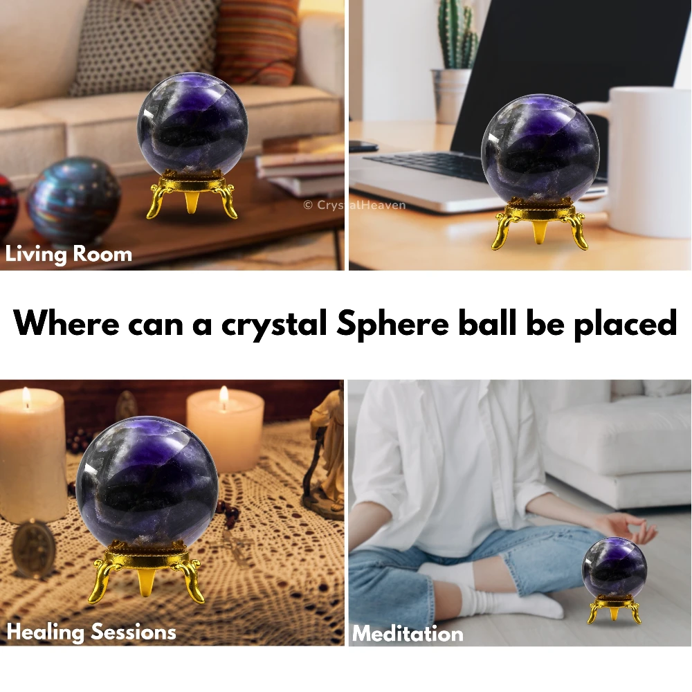 Amethyst Chevron Sphere (1.5 Inch)