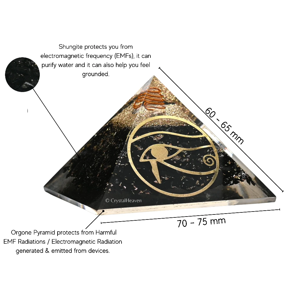 Shungite Orgone Pyramid (Horus Eye)