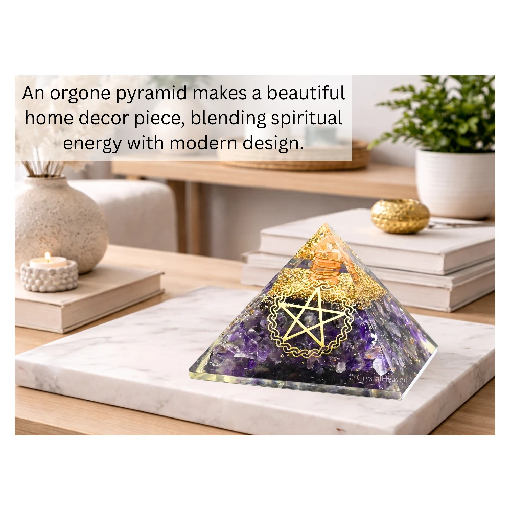 Amethyst Orgone Pyramid (Pentacle)