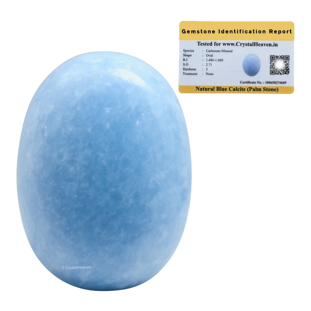 Blue Calcite Celestite Palm Stone