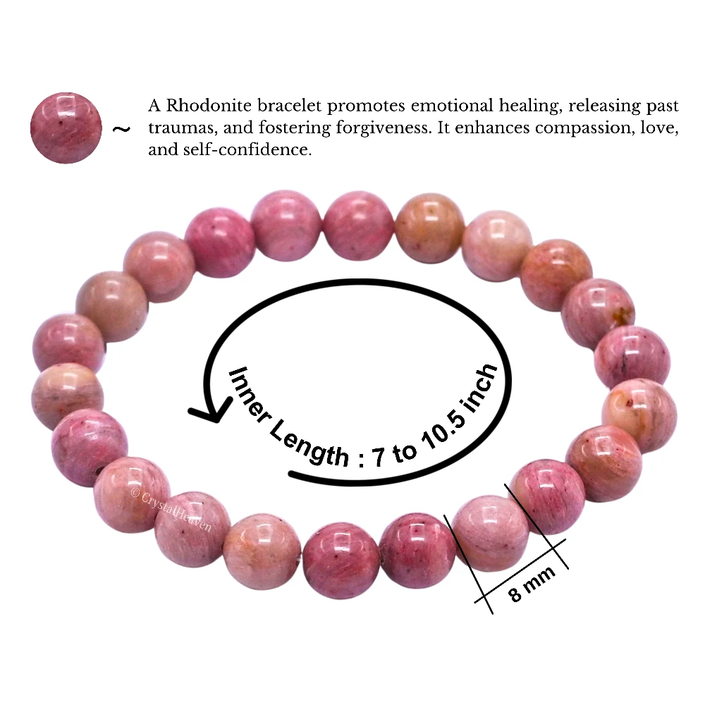 Pink Rhodonite Bracelet (Elastic)
