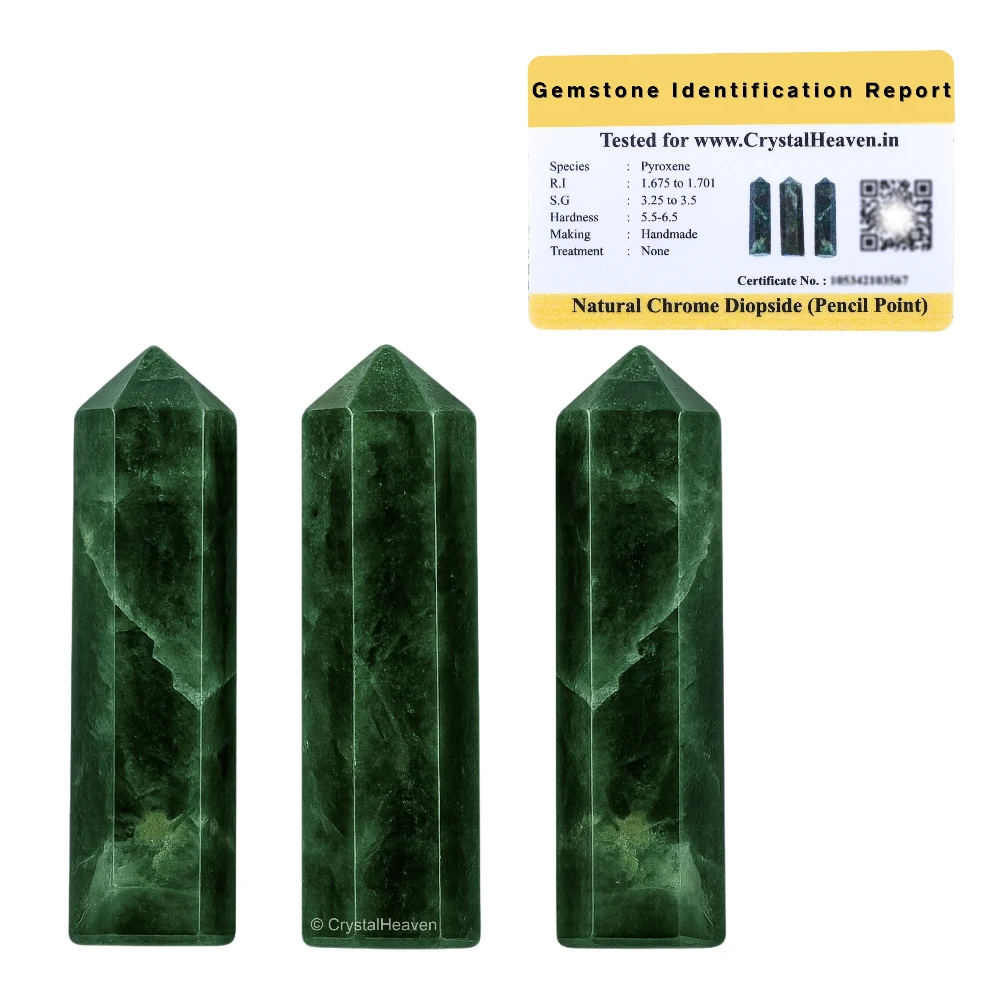 Chrome Diopside Pencil Points (Set of 3)