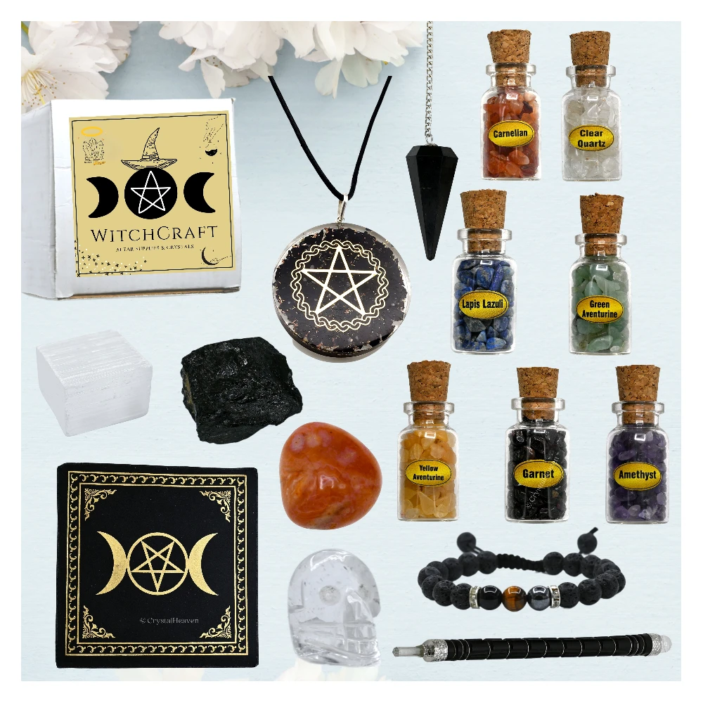 Spell Jars Kit for Witchcraft Supplies - Premium Set of 17