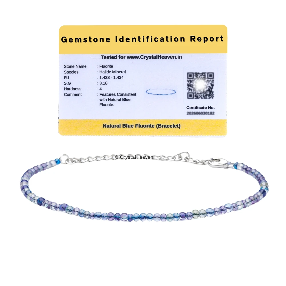 Blue Fluorite Bracelets - 2mm Faceted Beads (Silver)