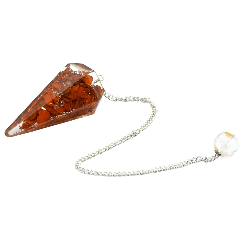 Red Jasper Crystal Orgone Pendulum