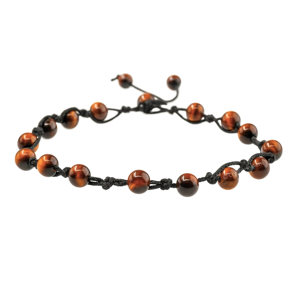 Red Tiger Eye Anklet (Hand Knotted)