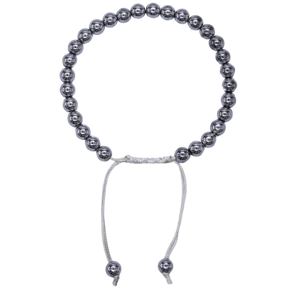 Silver Hematite Healing Crystal Bracelets - 6mm Beads (Adjustable)