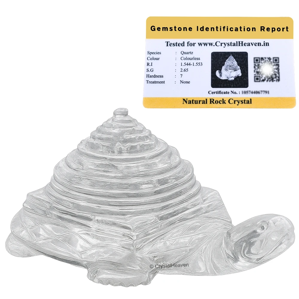 Sphatik Shree Yantra with Tortoise (30-50 Gram)