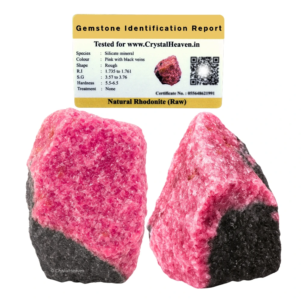 Raw Rhodonite Crystals (5 Pieces)