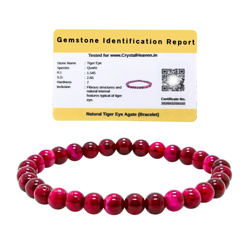 Pink Tiger Eye Healing Crystal Bracelets - 6mm Beads