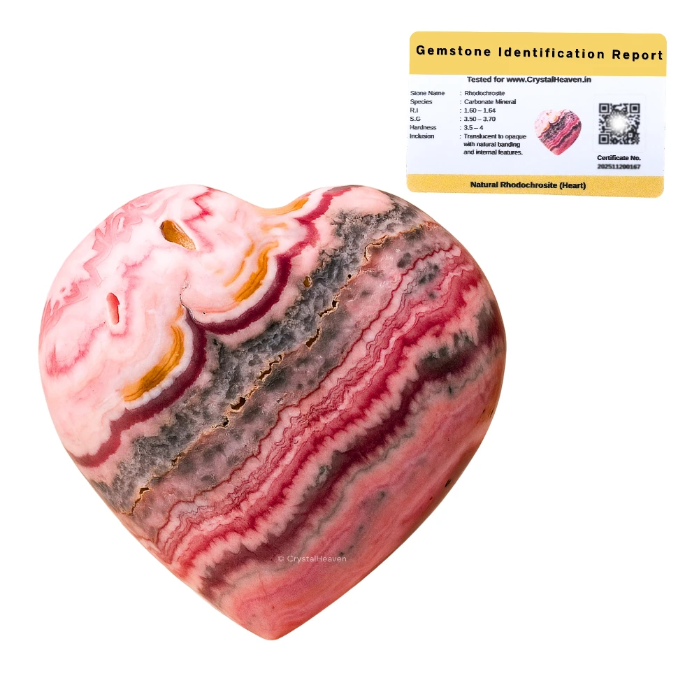 Rhodochrosite Heart