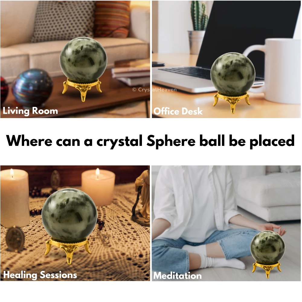 Green Tourmaline in Quartz Sphere (1.5 Inch)