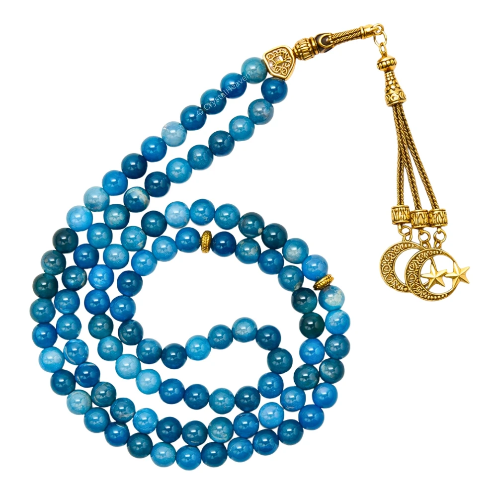 Apatite Crystal Tasbih (Gold)