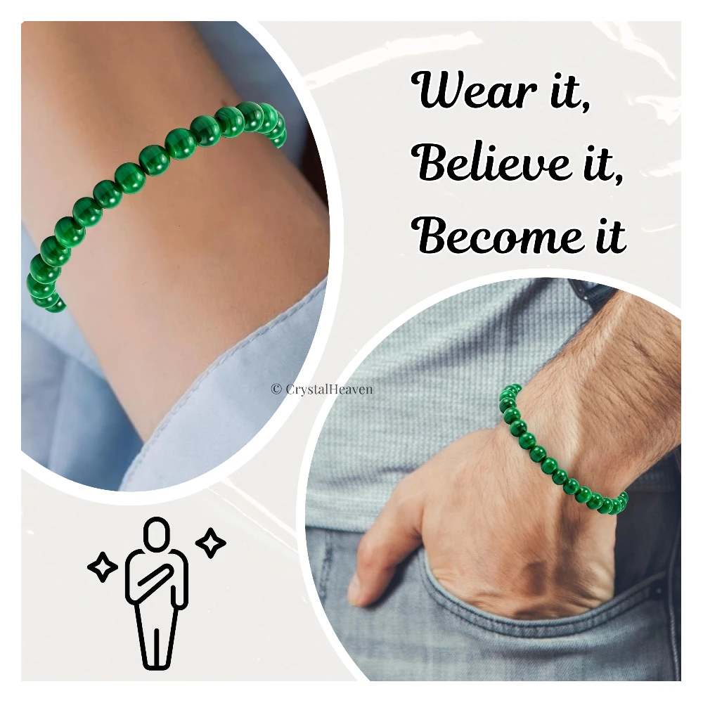 Malachite Healing Crystal Bracelets - 6mm Beads