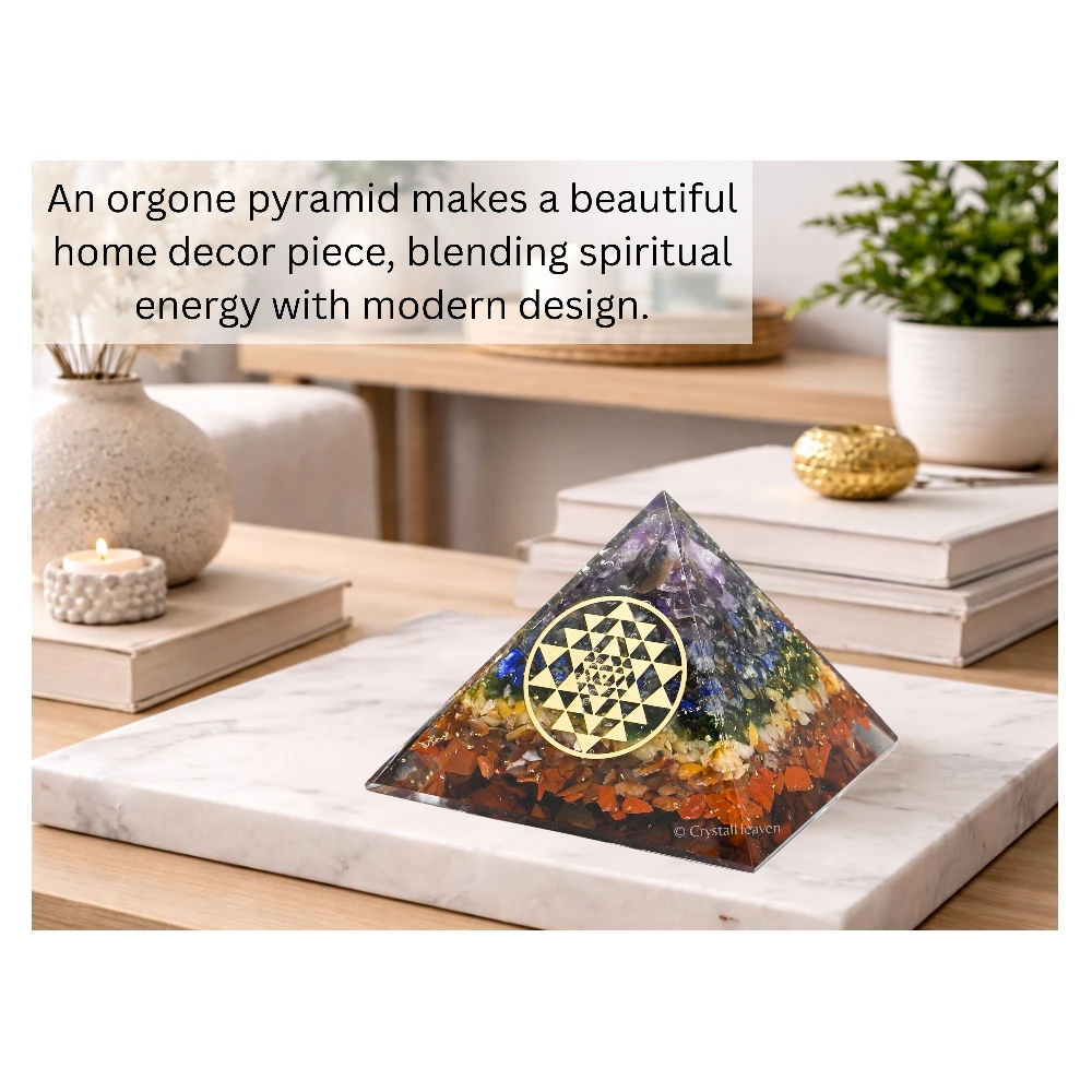 7 Chakra Orgone Pyramid (Round Shriyantra)