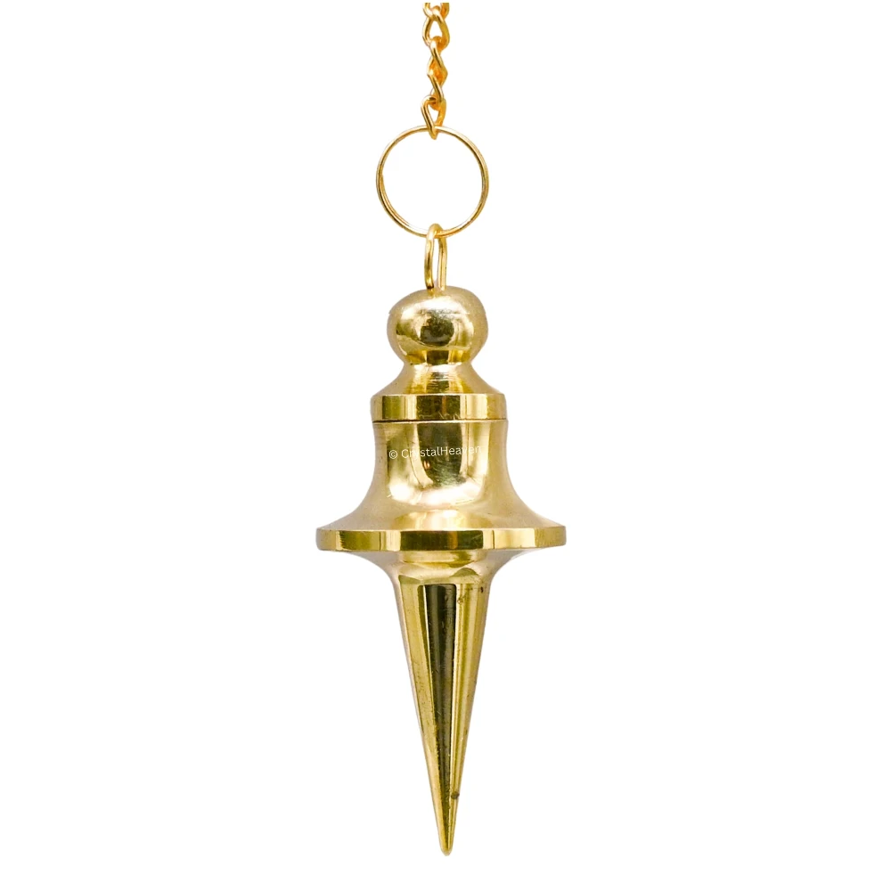 Metal Brass Pendulum - Gold Disc Cone Long (MP117)