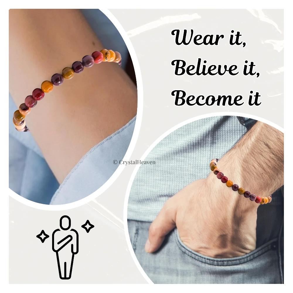 Mookaite Jasper Healing Crystal Bracelets - 6mm Beads