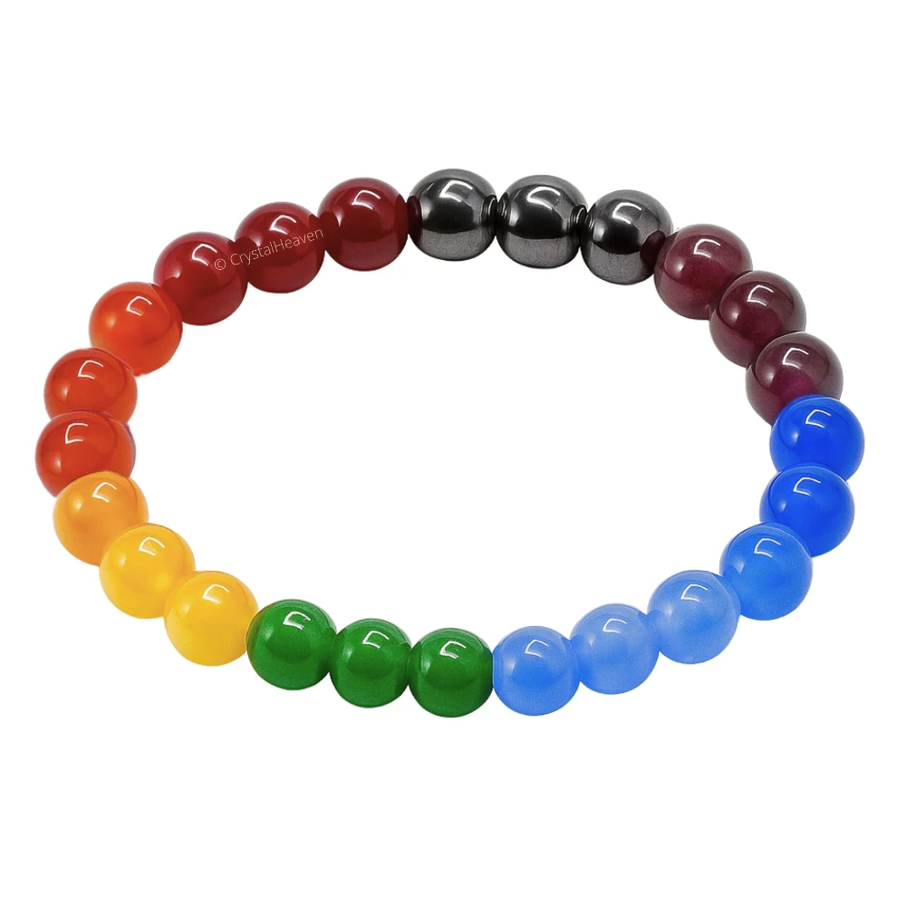 7 Chakra Quartz Bracelet (3x3)(Elastic)