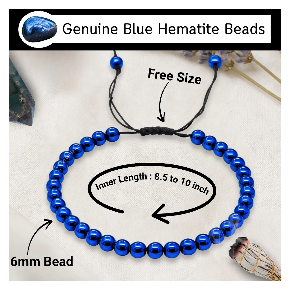 Blue Hematite Anklet (Without Knot)