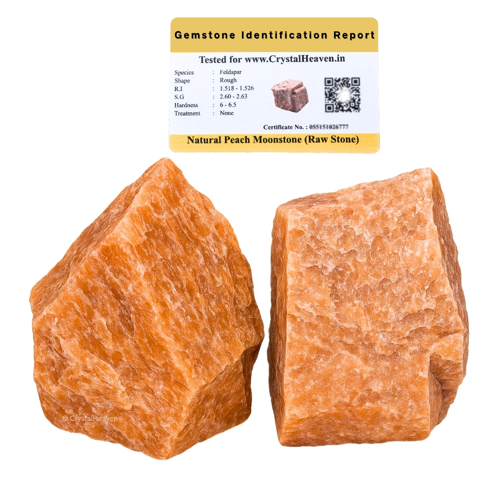 Raw Peach Moonstone Crystals (2 Pieces)