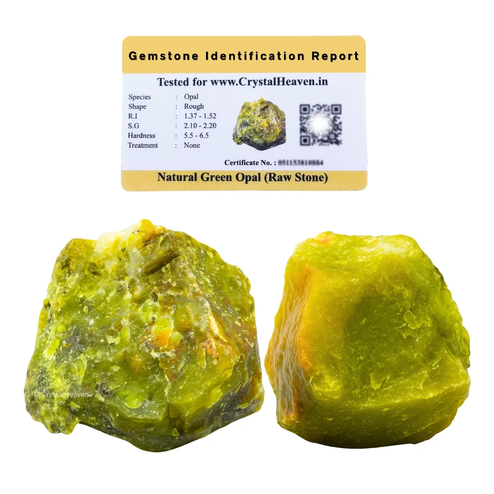 Raw Green Opal Crystals (2 Pieces)