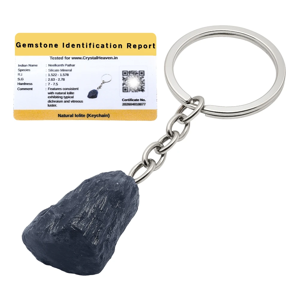 Iolite Crystal Keychain (Raw)
