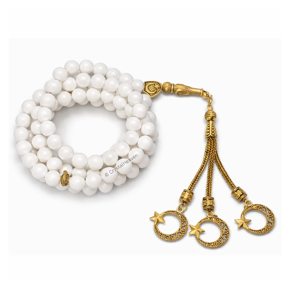 Mother of Pearl Crystal Tasbih (Gold)