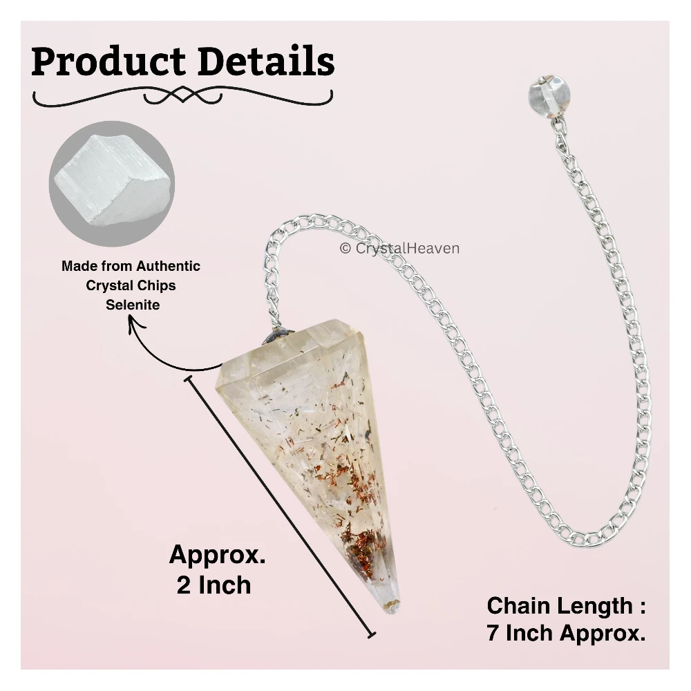 Selenite Crystal Orgone Pendulum