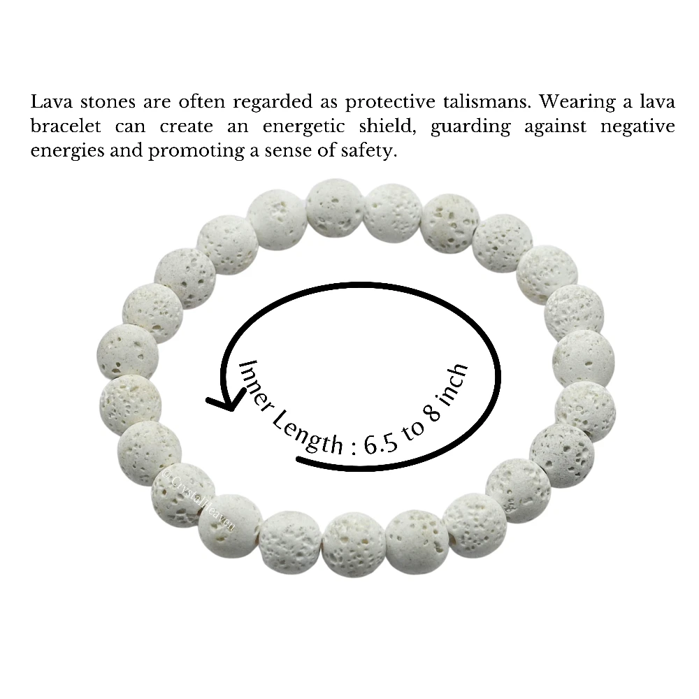 White Lava Stone Bracelet (Elastic)
