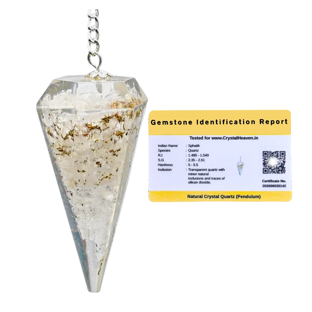 Clear Quartz Crystal Orgone Pendulum