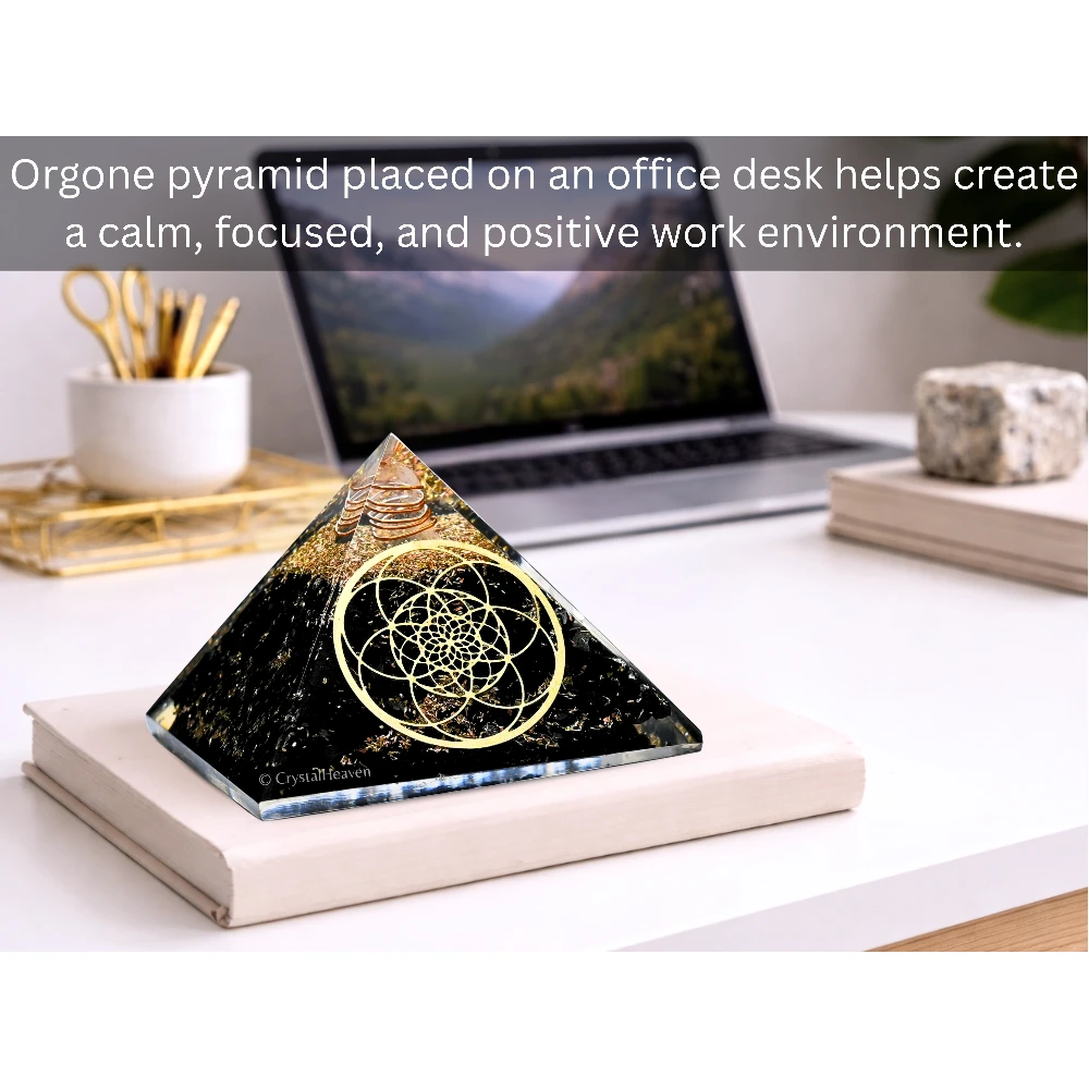 Shungite Orgone Pyramid (Seed Of Life)