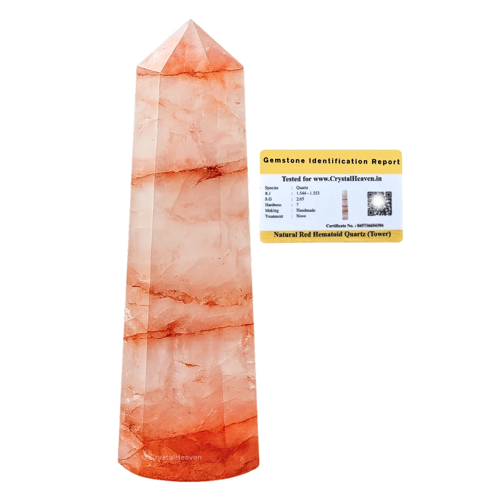 Red Hematoid Quartz Crystal Tower (3" to 4" inch)