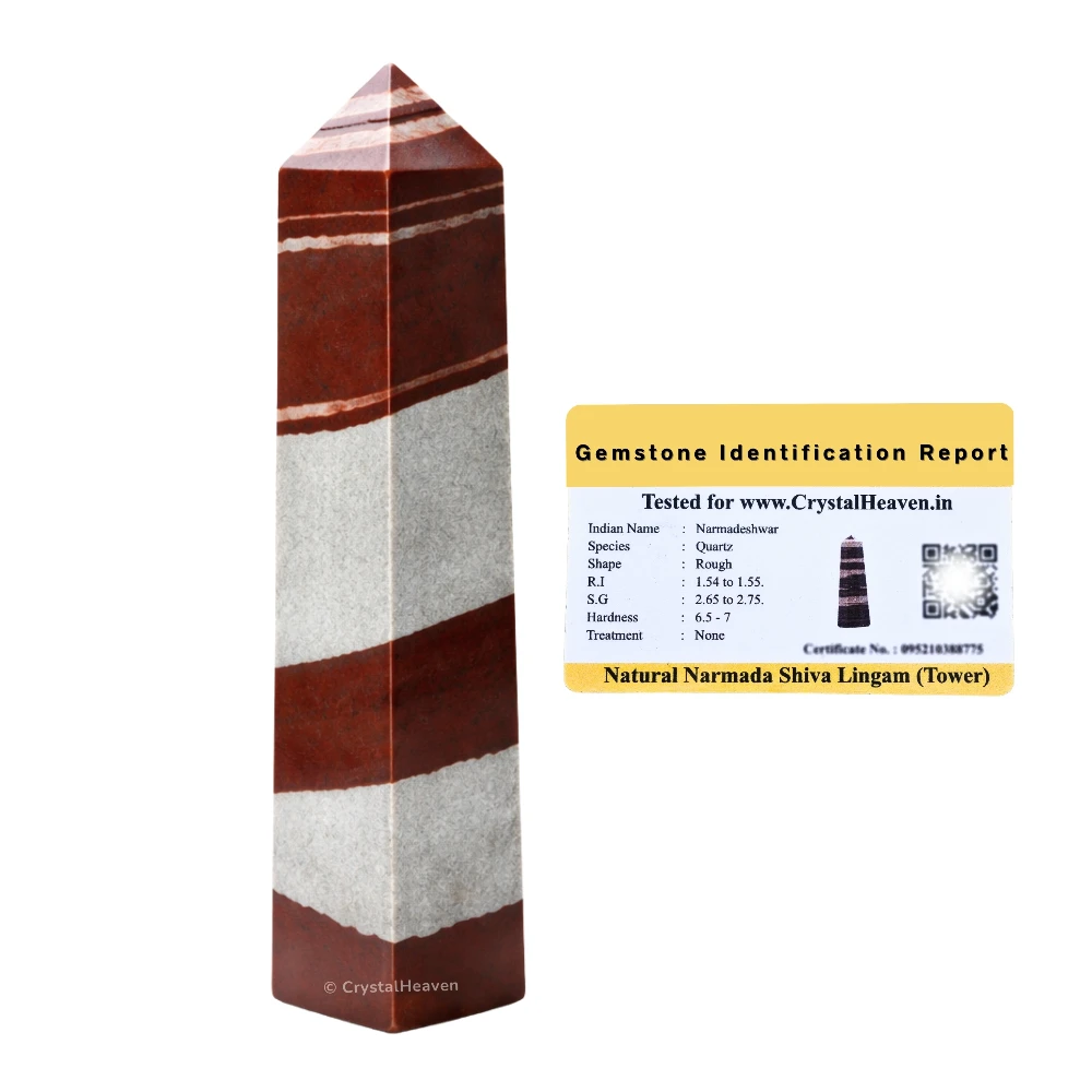 Shiva Lingam Narmada Stone Tower (3" to 4" inch)
