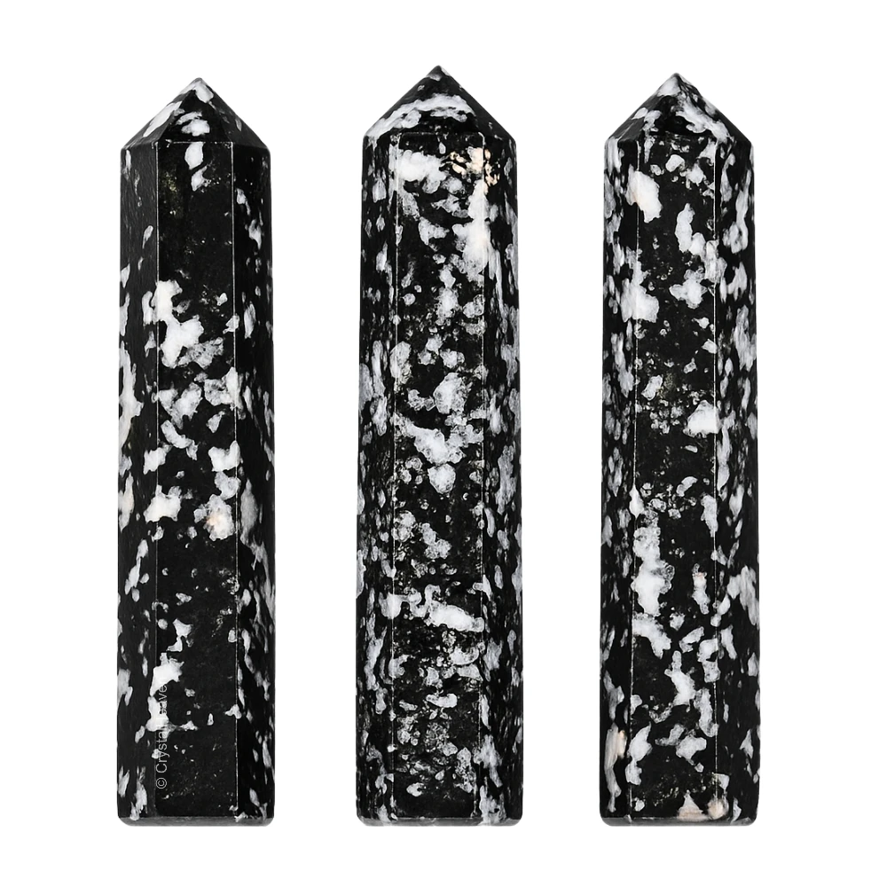 Black and White Tourmaline Pencil Points (Set of 10)