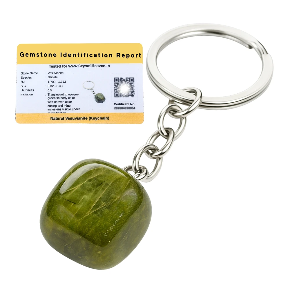 Vesuvianite Crystal Keychain (Tumbled)