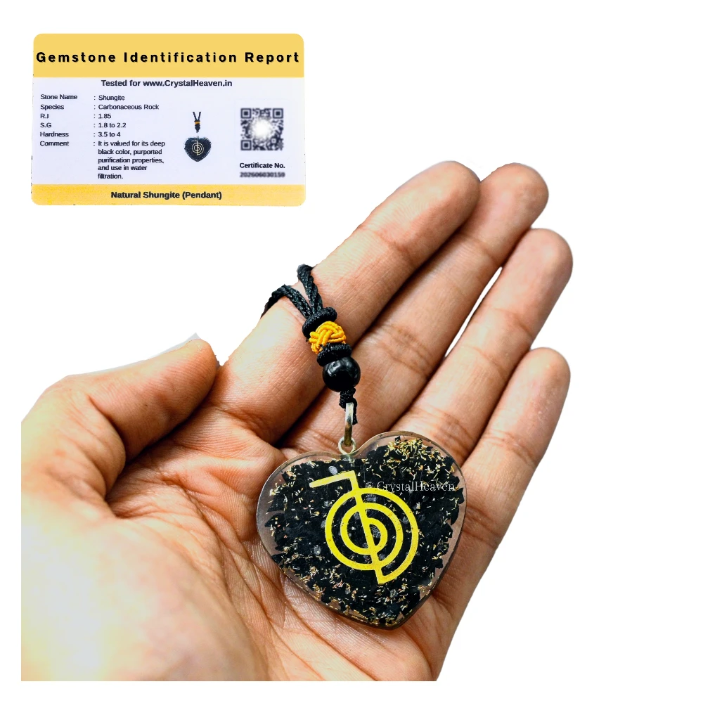 Shungite Necklace - Reiki (Heart)