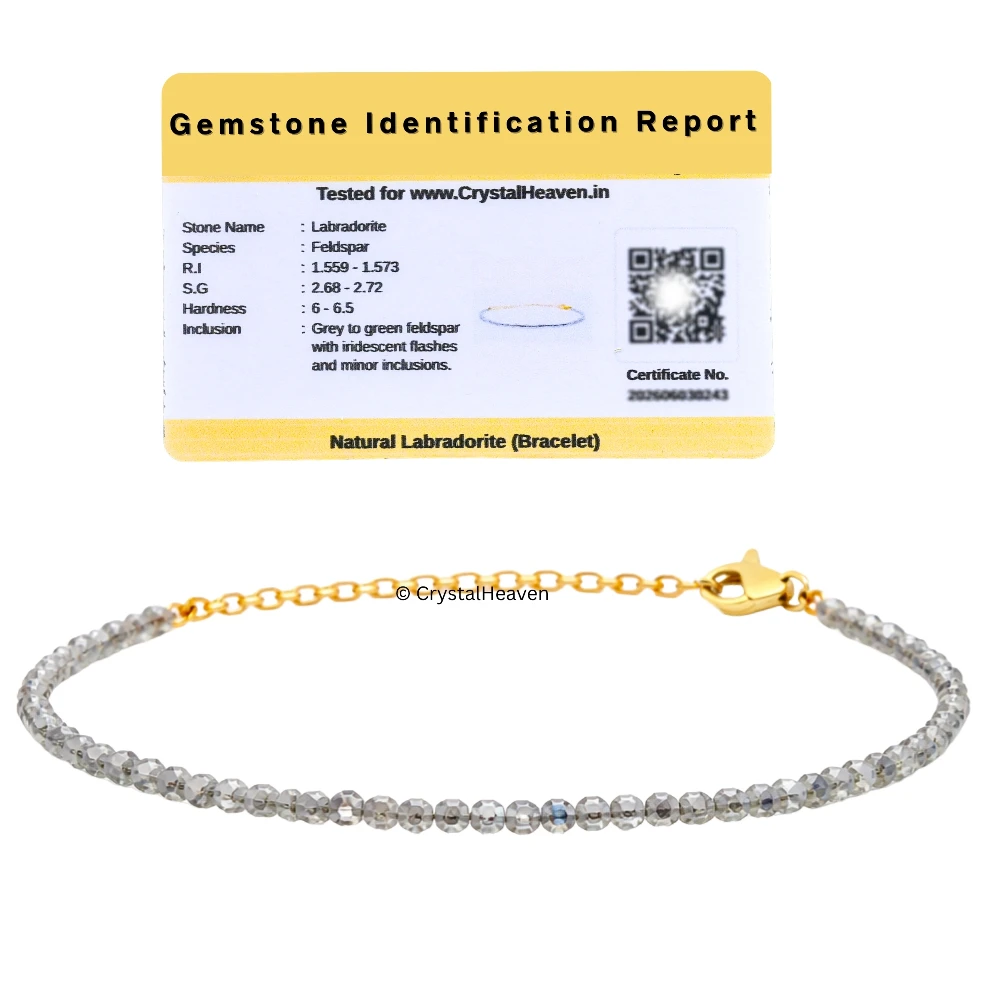 Labradorite Bracelets - 2mm Faceted Beads (Gold)