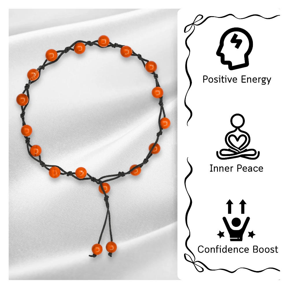 Red Jasper Anklet (Hand Knotted)