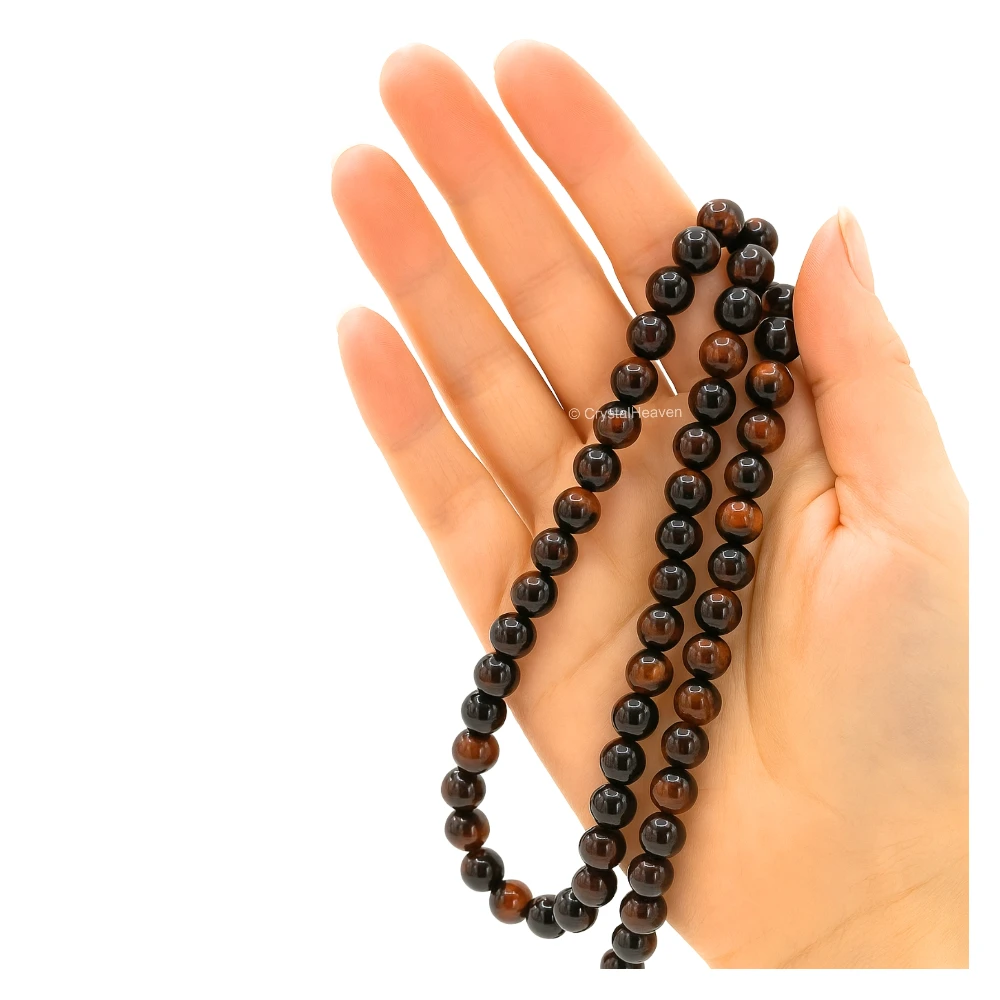 Red Tiger Eye Japa Mala (Without Knot)