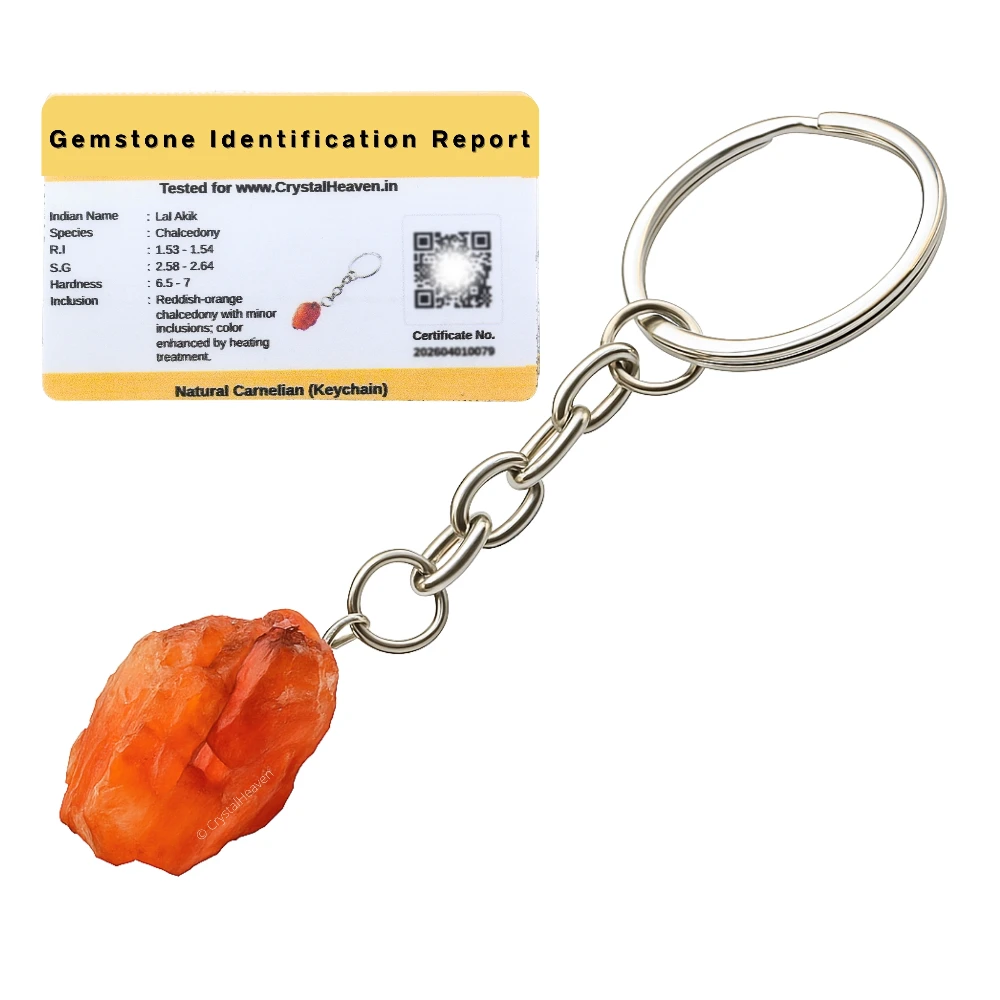 Carnelian Crystal Keychain (Raw)