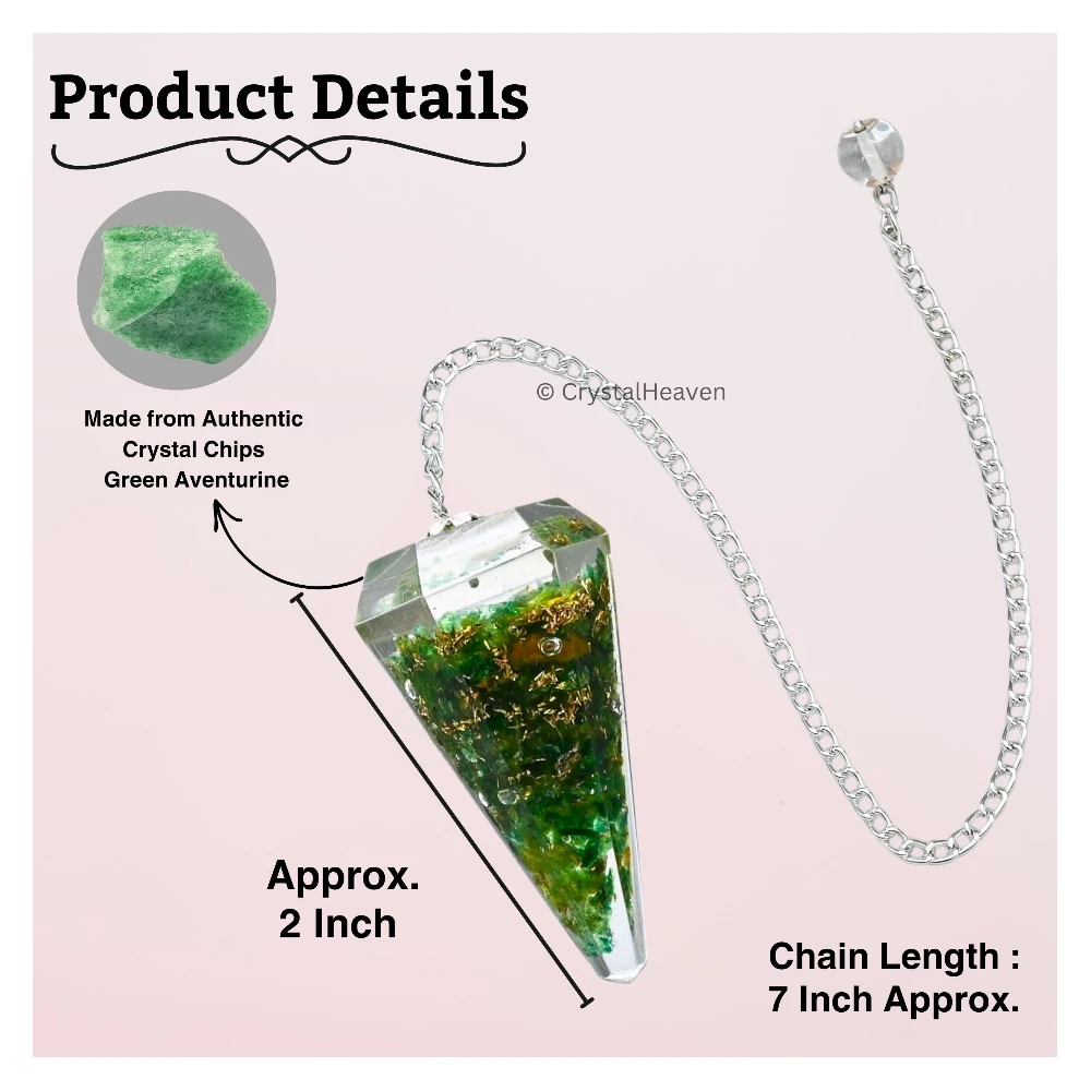 Green Aventurine Crystal Orgone Pendulum