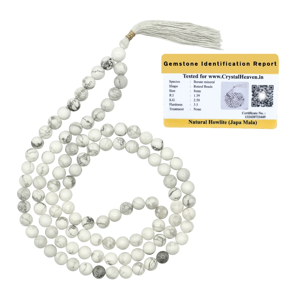 Howlite Japa Mala (Without Knot)
