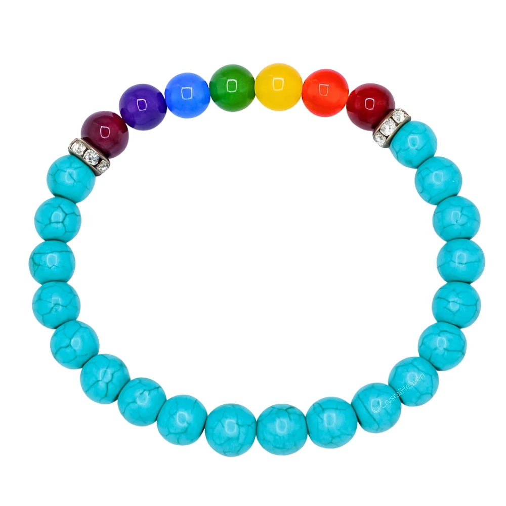 Man Made Turquoise Chakra Bracelet (Elastic)