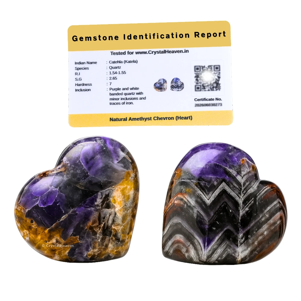 Amethyst Chevron Mini Heart (Pack of 2)
