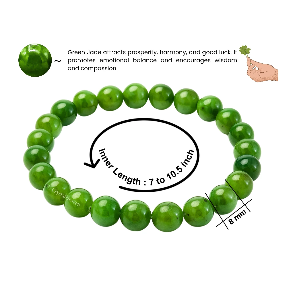 Nephrite Green Jade Bracelet (Elastic)