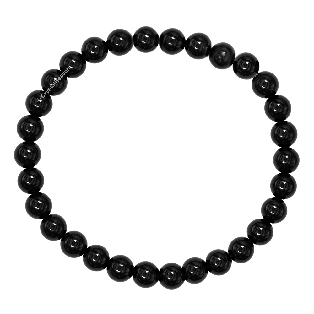 Black Tourmaline Healing Crystal Bracelets - 6mm Beads