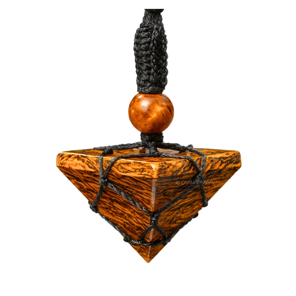 Mariyam Jasper Pyramid Macrame Pendant Necklace