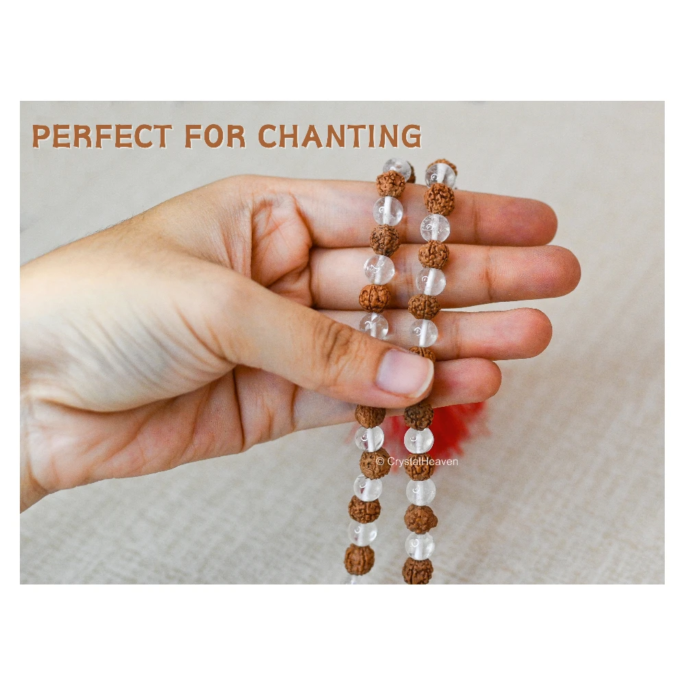 Original Rudraksha Sphatik Mala (Without Knot)