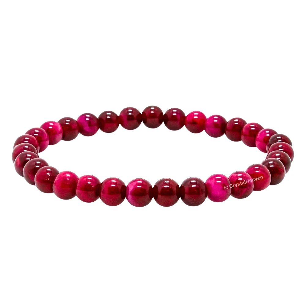 Pink Tiger Eye Healing Crystal Bracelets - 6mm Beads