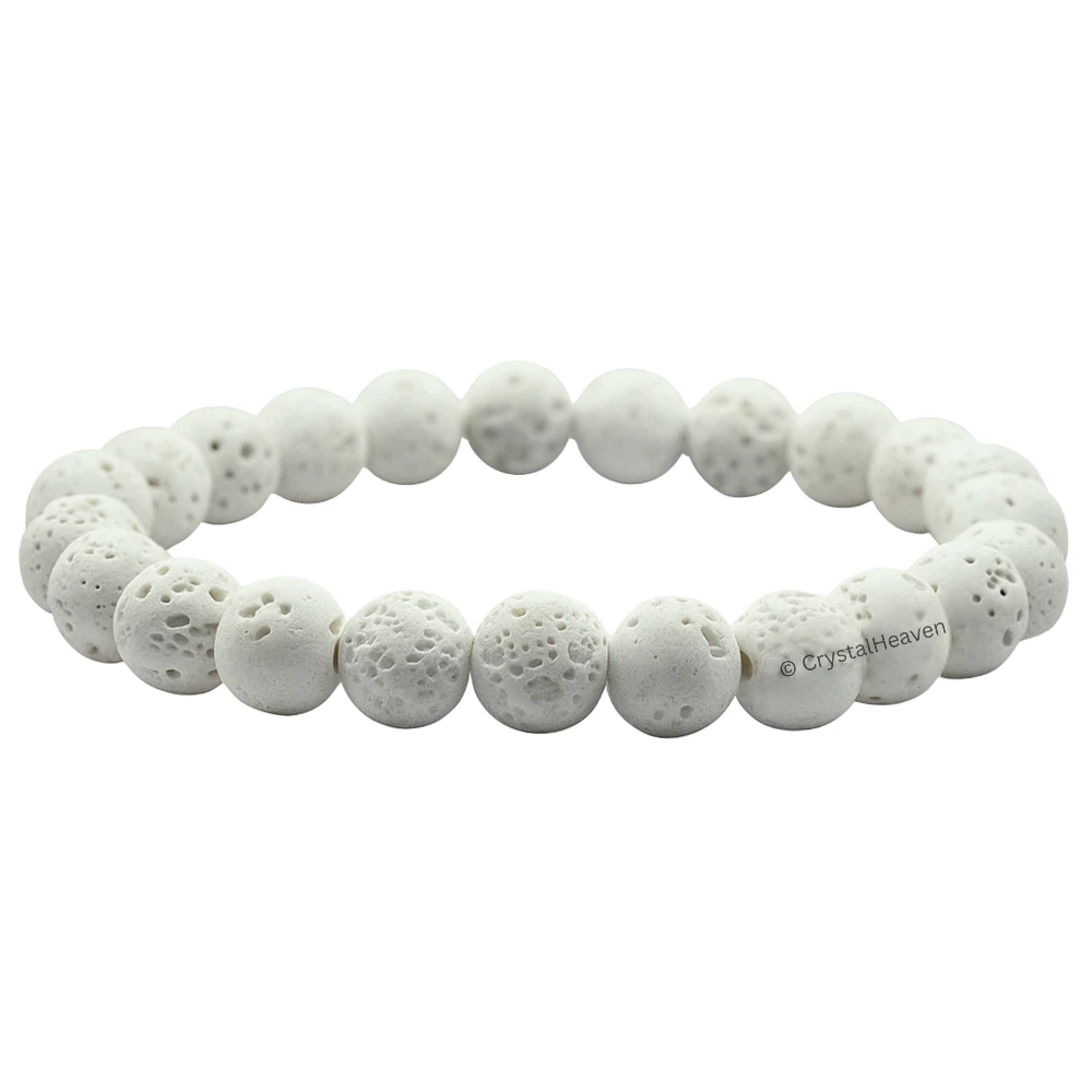 White Lava Stone Bracelet (Elastic)